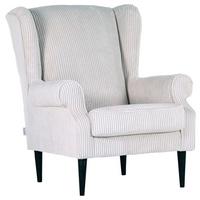 Křeslo - ušák VIOLA, béžový manšestr - černá/béžová, dřevo/textil (82/95/85cm) - Mömax