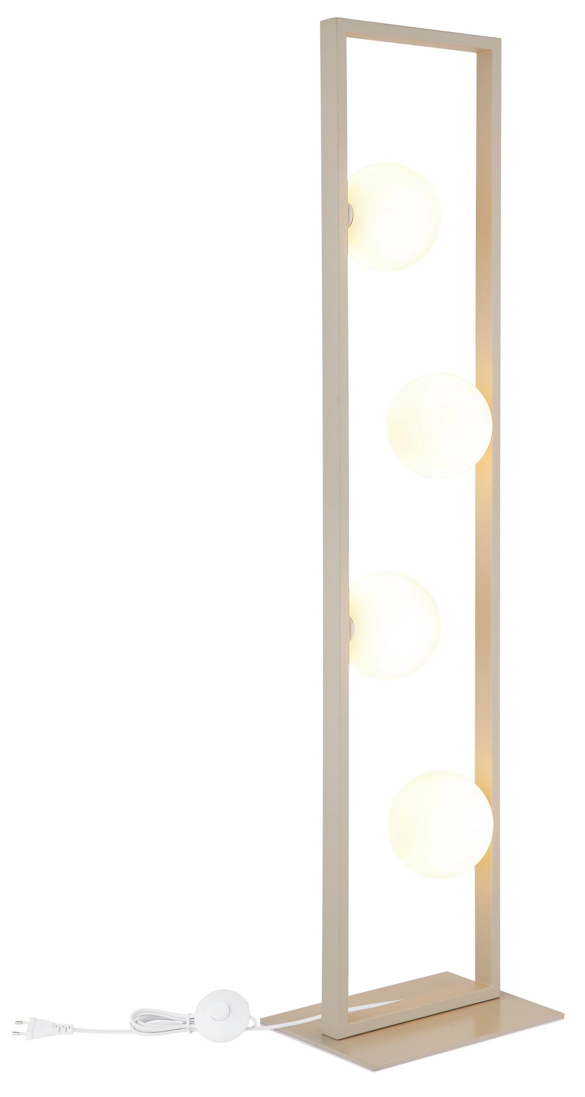 Stehleuchte Exkl., G9 - Sandfarben/Weiß, Design, Glas/Kunststoff (28/20/110cm) - Globo