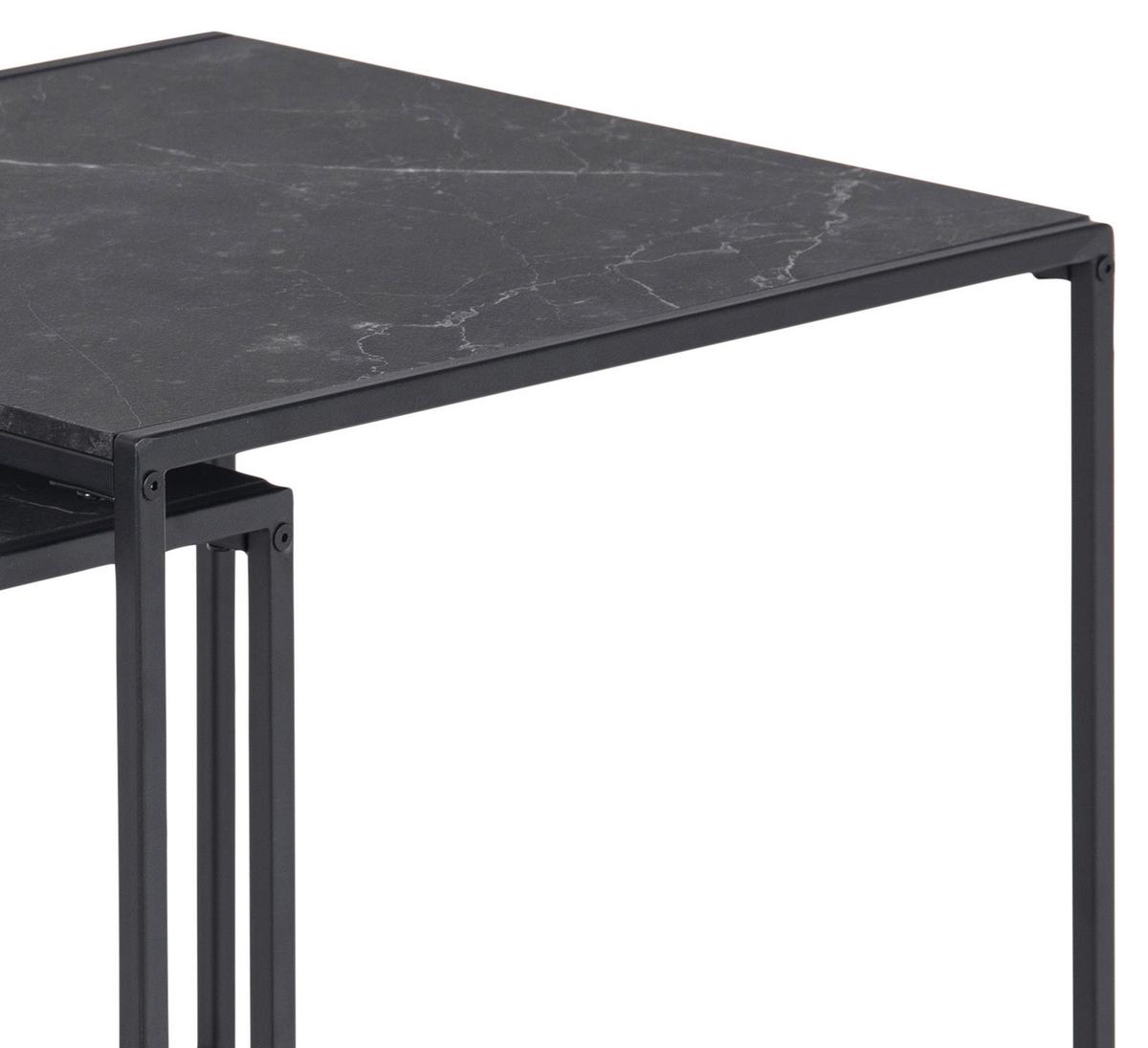 Couchtisch 2er-set Infinity, Schwarz - Schwarz, MODERN, Holzwerkstoff/Metall (50/50/45cm) - MID.YOU