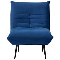 Sessel Jarvis Blau Samt B: 75 cm - Blau/Schwarz, MODERN, Textil (75/92/87cm) - MID.YOU