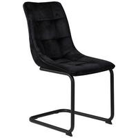 Schwingstuhl Jenny Samtbezug Schwarz Gepolstert - Schwarz, Basics, Textil/Metall (46/88/61,5cm) - MID.YOU