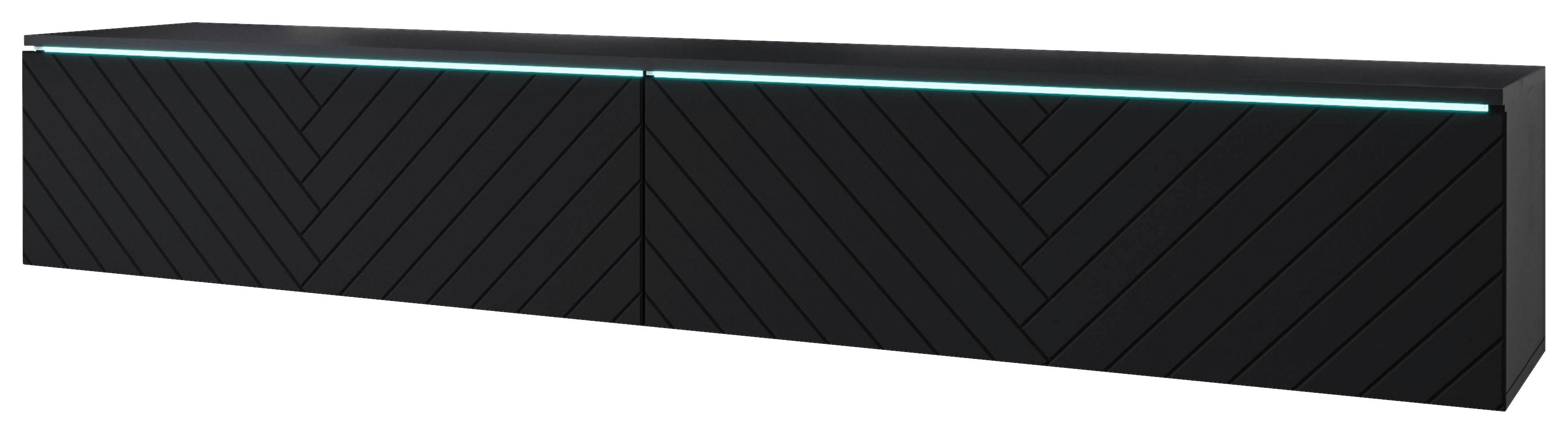 Nízka komoda čierna - čierna/sivá, Basics, kompozitné drevo/plast (180/30/33cm) - P & B