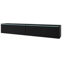 Nízka komoda černá - šedá/černá, Basics, kompozitní dřevo/plast (180/30/33cm) - P & B