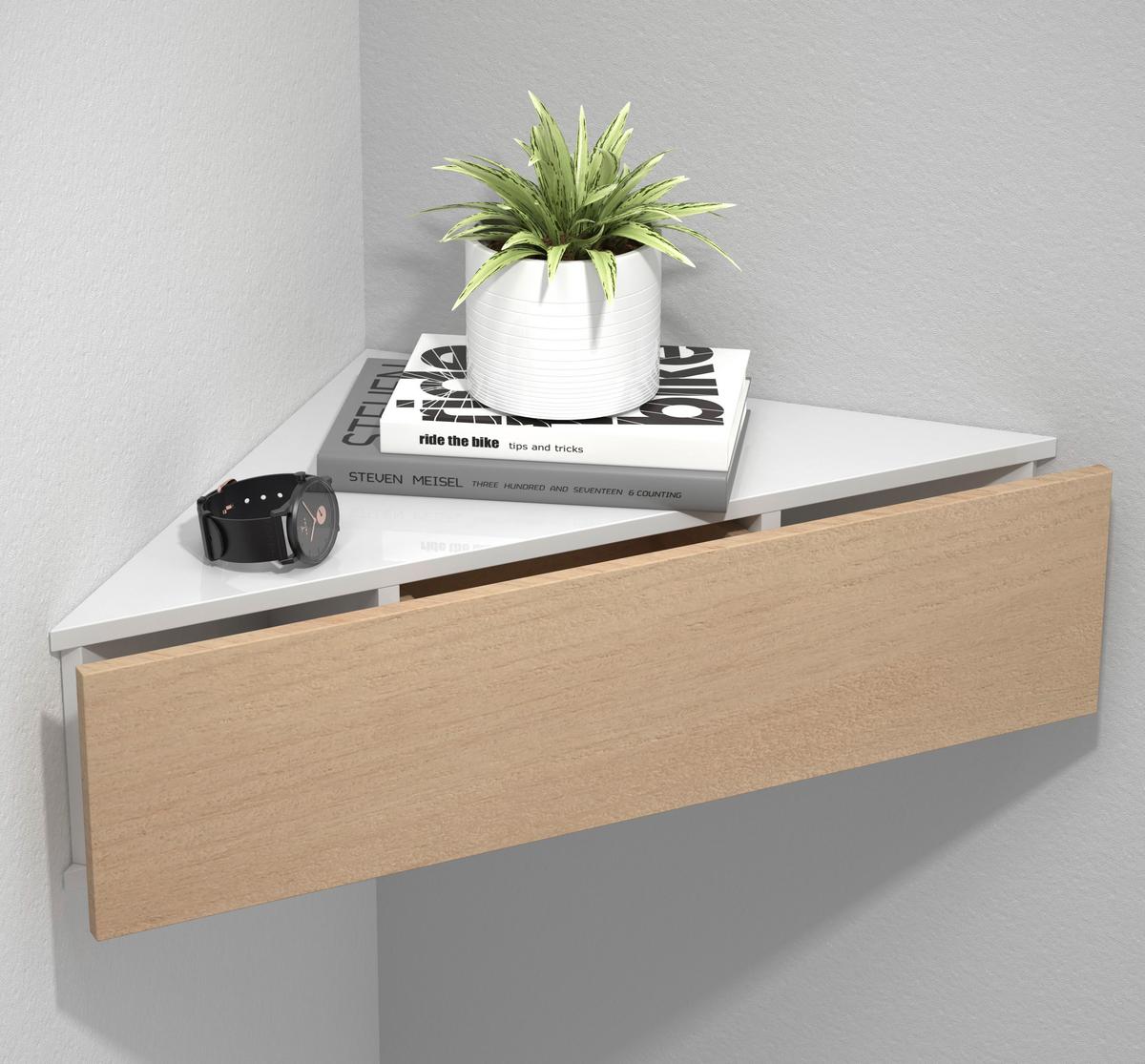 Nachkästchen Weiß, Honigeiche H: 15 Cm Usal S - Honigeiche/Weiß, MODERN, Holzwerkstoff (60/15/42,4cm) - MID.YOU