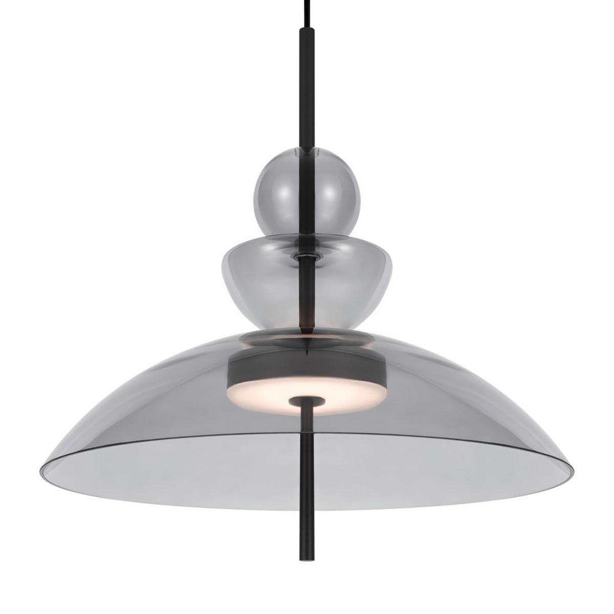 Pendelleuchte Bangkok - Schwarz/Grau, MODERN, Glas/Metall (40/68cm) - MAYTONI