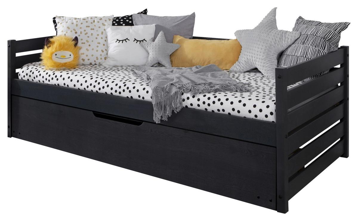 Stauraumbett Naomi - Grau, MODERN, Holz (90/200cm) - MID.YOU