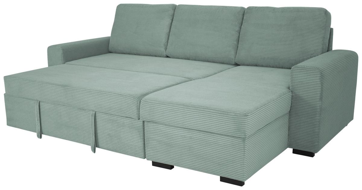 Sarokgarnitúra Tara - zsályazöld, Design, textil (245/158cm) - Best Price