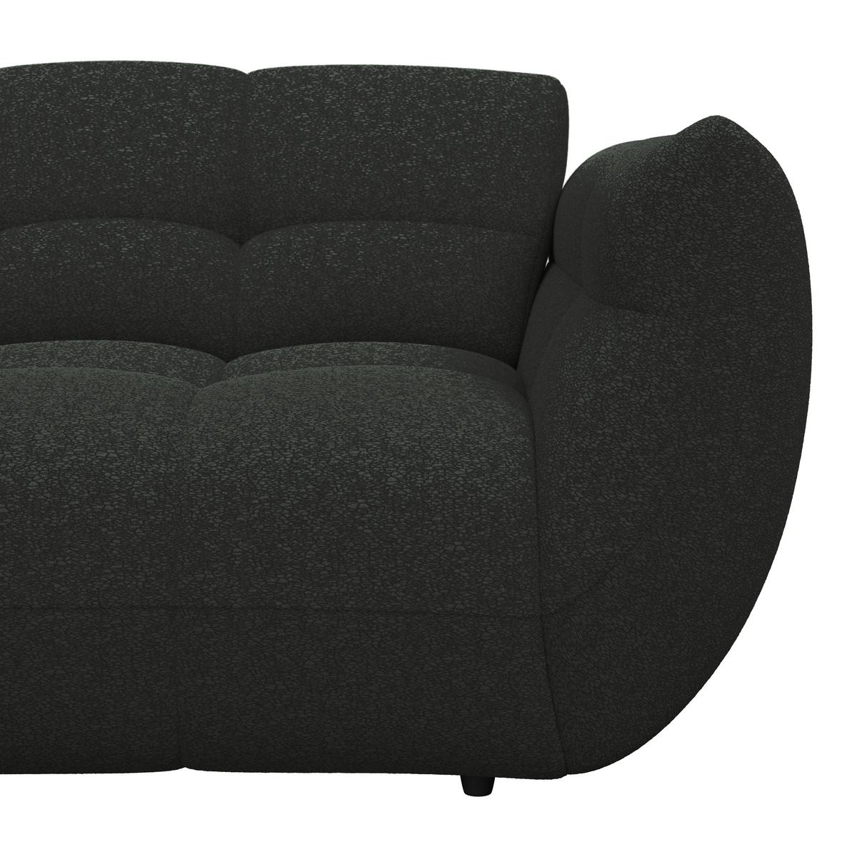 Ecksofa Panda Chenille dunkelgrün, 178x280cm - Dunkelgrün/Schwarz, Trend, Textil (178/280cm)