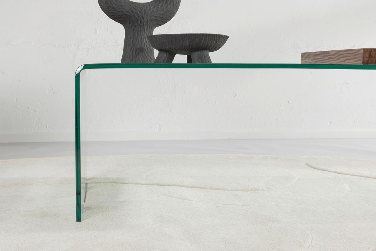 Couchtisch Telemark - Klar/Braun, Design, Glas (110/50/38cm) - Livetastic