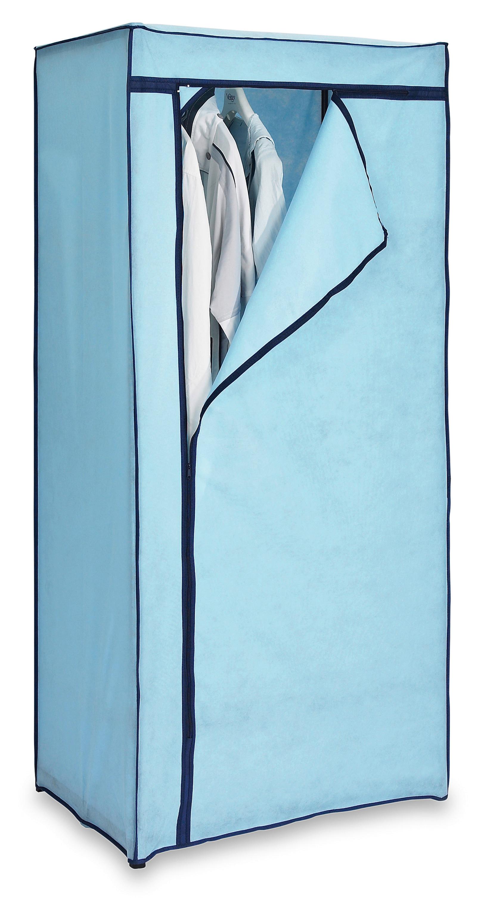 Látková Skriňa Fancy - modrá/čierna, Moderný, kov/textil (75/160/50cm) - Homezone