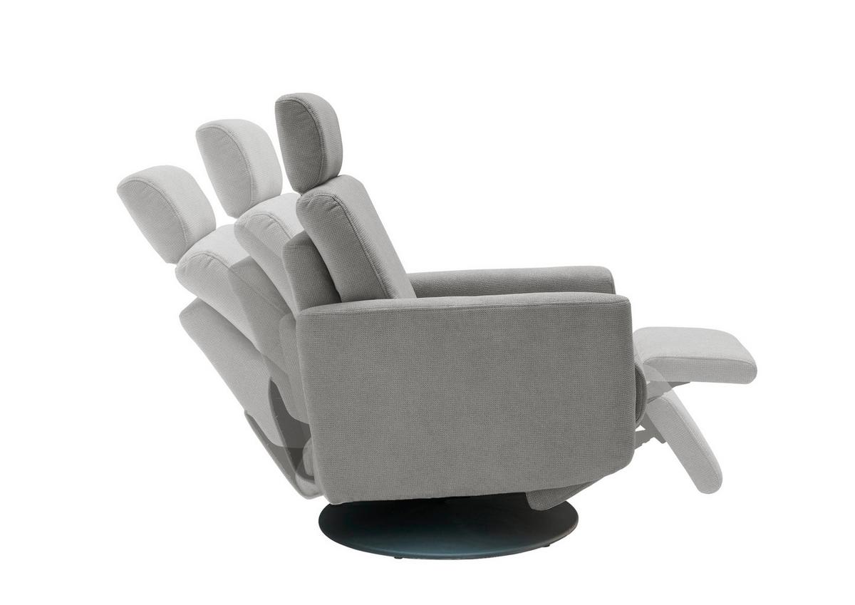 Relaxsessel Centrale T: 87-154 Cm, Silberfarben - Silberfarben/Schwarz, MODERN, Textil (77/105/87-154cm) - Livetastic