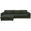 Ecksofa Barura 2s. Urc Dunkelgrün S: 194/333 cm - Dunkelgrün/Schwarz, KONVENTIONELL, Holzwerkstoff/Textil (194/333cm) - MID.YOU