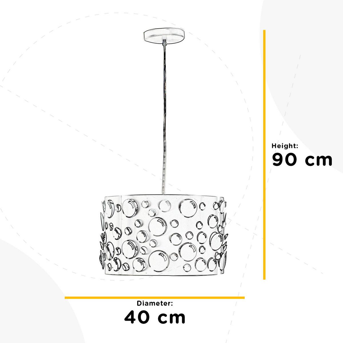 Hängeleuchte 4895/S - Weiß, Design, Metall (40/90cm)