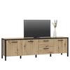TV komoda Kirikus, š: 185 cm - černá/dub artisan, Lifestyle, kompozitní dřevo (184,5/54,3/40,2cm) - Mömax