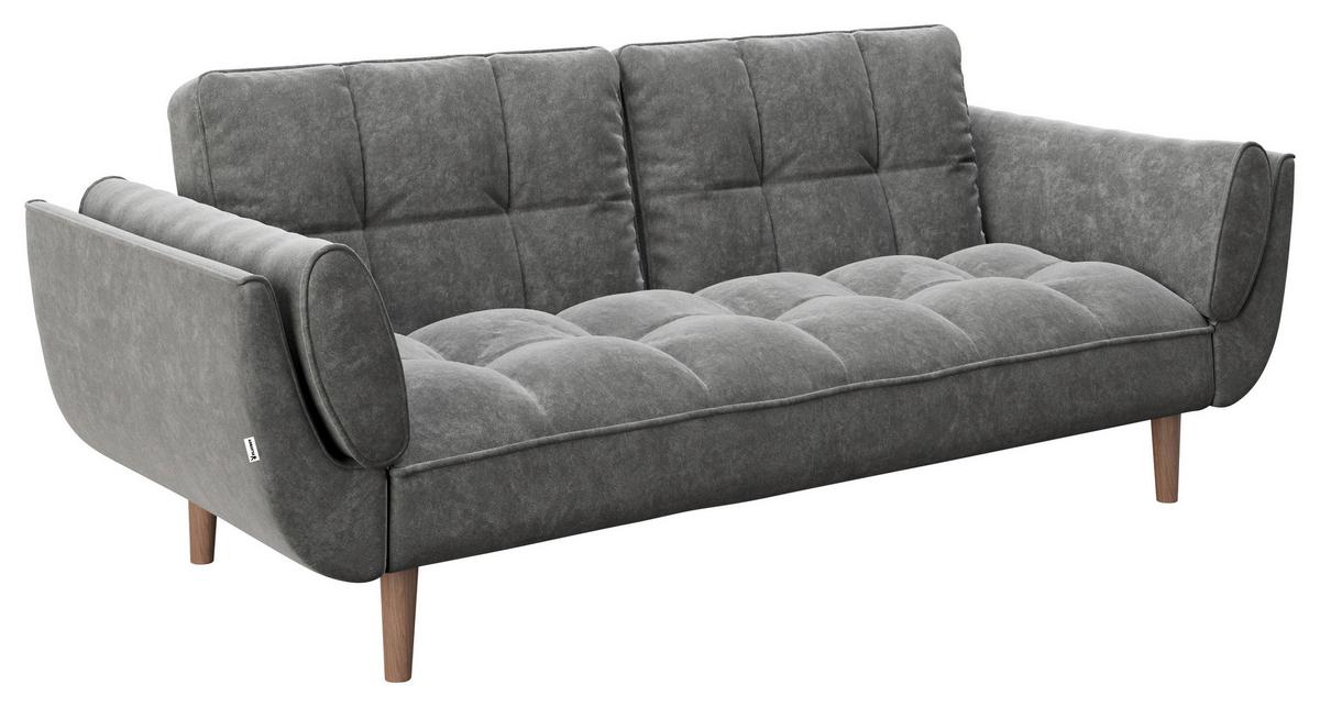 2-Sitzer-Sofa mit Schlaffunkt. Scarlett Anthrazit Samt - Anthrazit, KONVENTIONELL, Textil (215/81,5/84,5cm) - Playboy