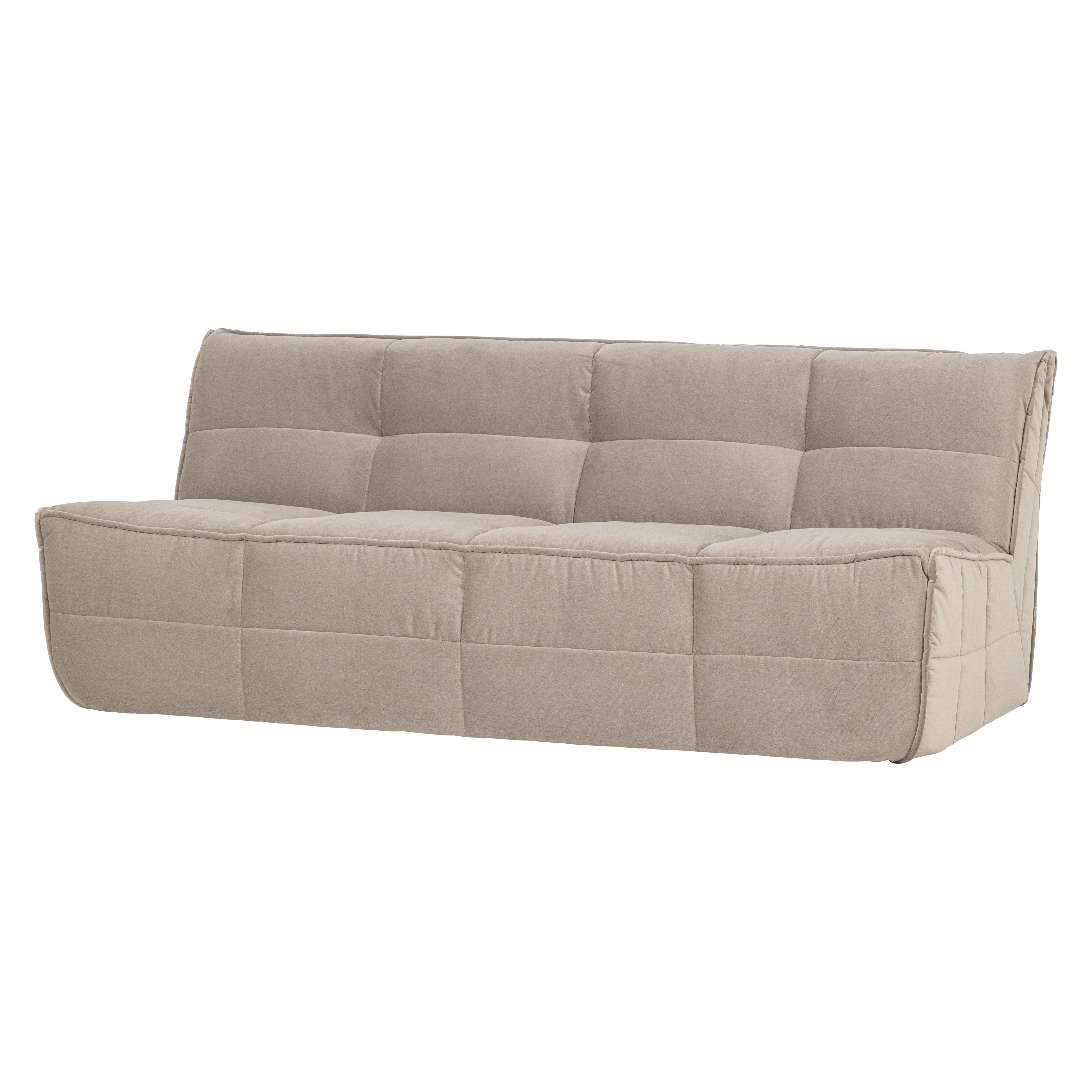 3-SITZER-SOFA Cluster Taupe B: 204cm - Taupe/Schwarz, MODERN, Textil (204/81/91cm) - Livetastic