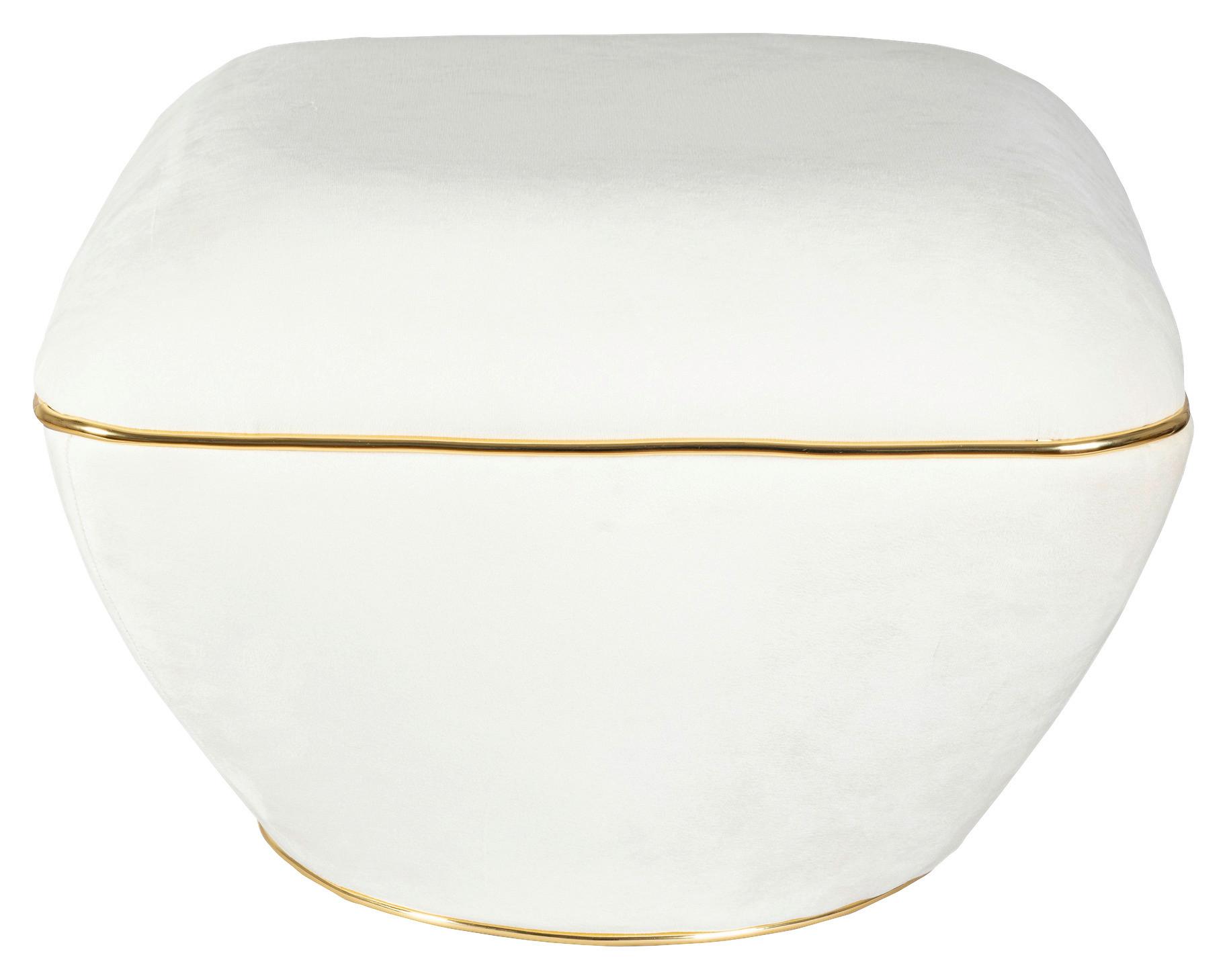 Hocker Contessa Beige/goldfarben D: 60 Cm - Beige/Goldfarben, Design, Textil (60/42,5cm) - Kayoom