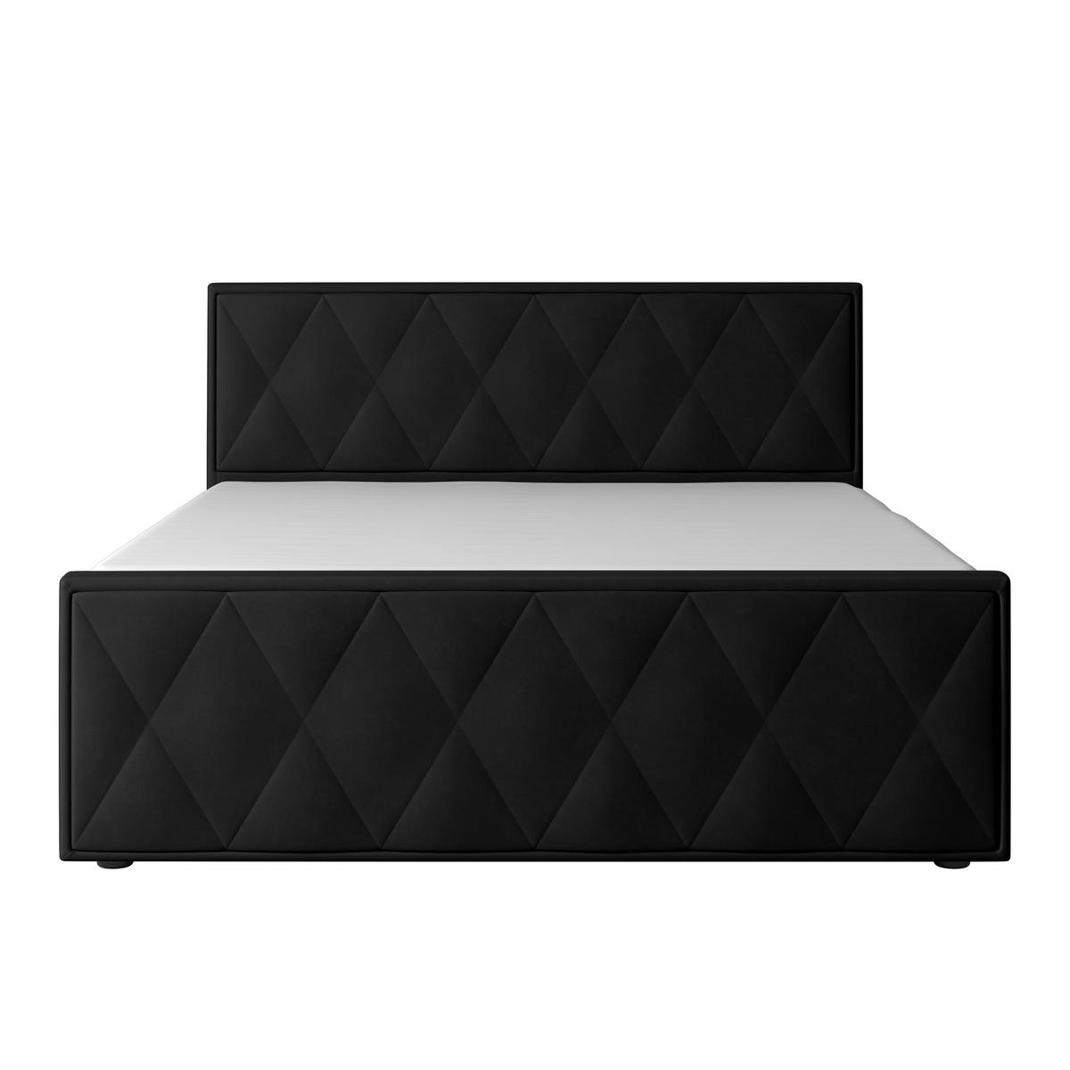 Boxspringbett mit Bettkasten Porto 180x200 cm Schwarz - Schwarz, MODERN, Holzwerkstoff/Kunststoff (180/200cm) - MID.YOU