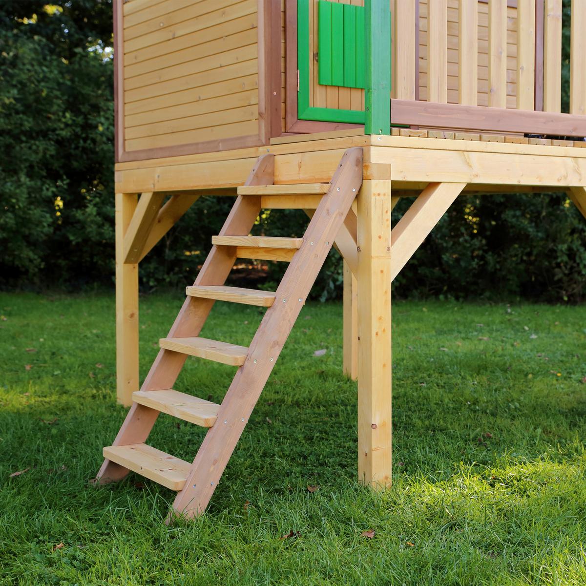 Spielhaus A030.037.80 - Braun/Grau, KONVENTIONELL, Holz (318/272/191cm) - Ambia Garden