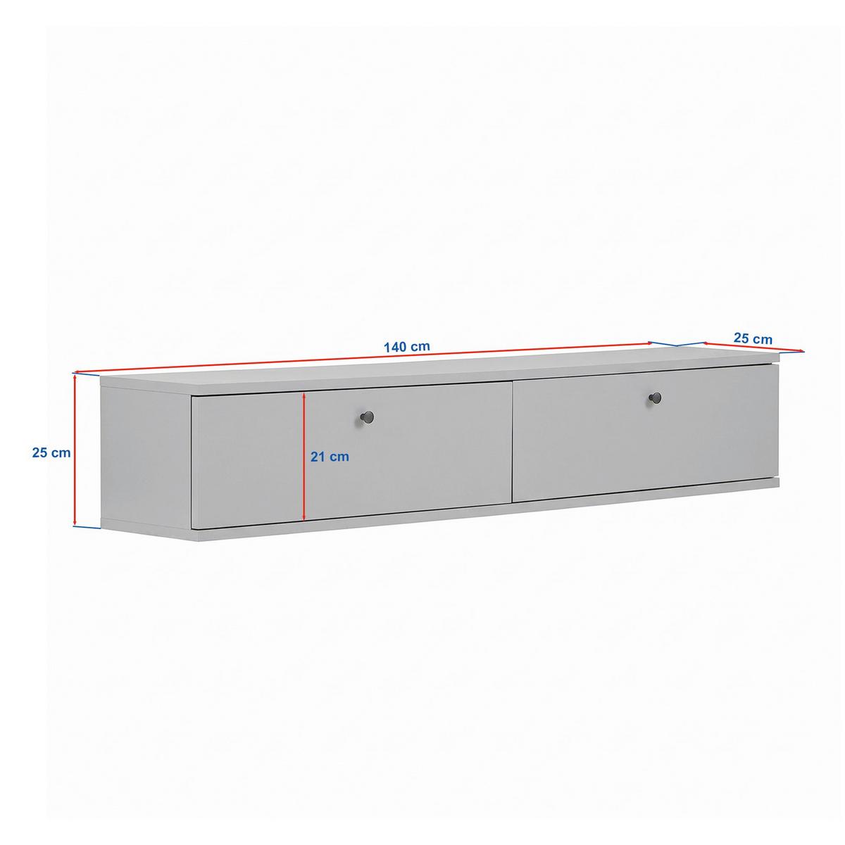 TV-ELEMENT Weiß/Kieferfarben B: 140cm - Weiß/Kieferfarben, MODERN, Holzwerkstoff (140/25/25cm)