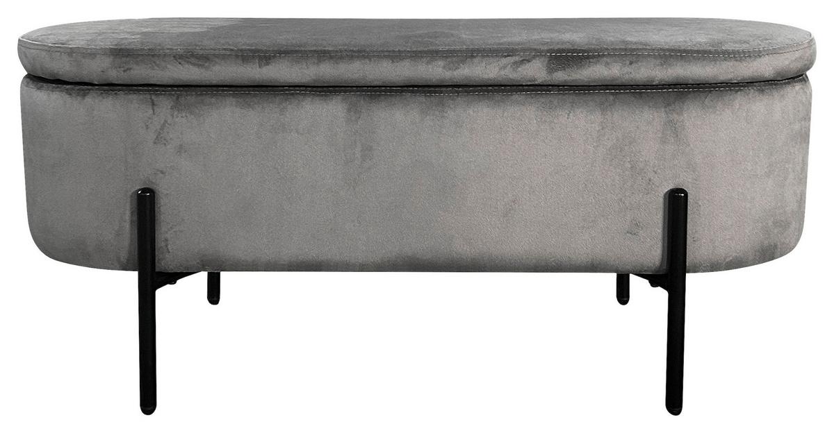 Sitzbank Nova Schwarz, Grau B: 95 cm - Schwarz/Grau, Design, Textil/Metall (95/42/37,5cm) - MID.YOU