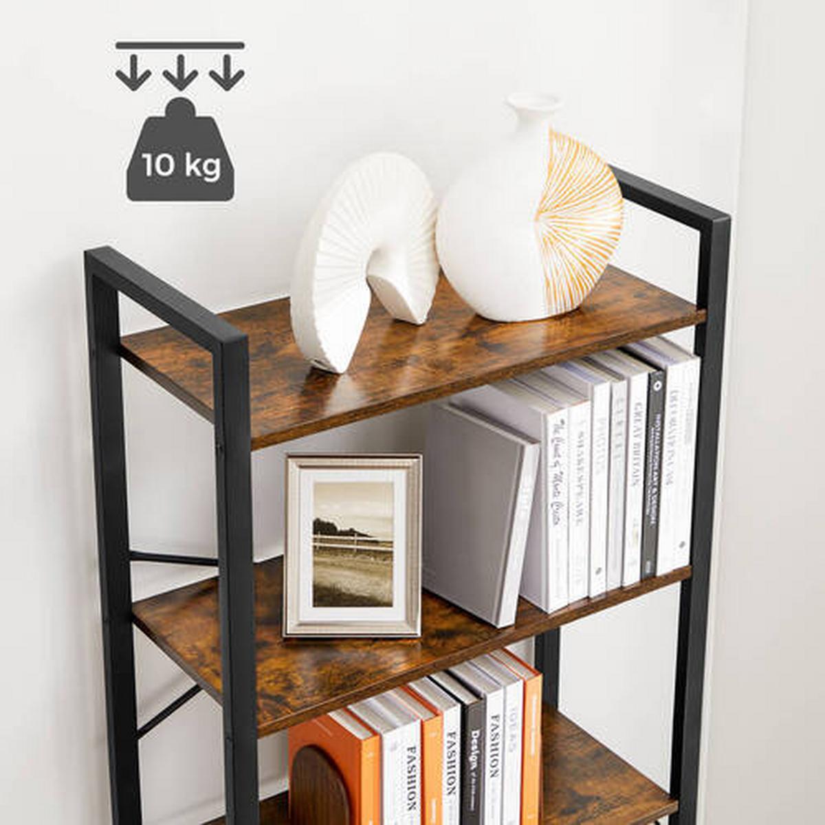 Regal Regal B: 66 cm Braun/Schwarz - Schwarz/Braun, Trend, Holzwerkstoff/Metall (66/186/30cm) - Boxxx