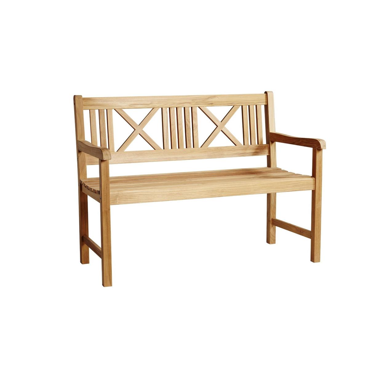 Gartenbank Teakholz 2-Sitzer Rosenborg - Naturfarben/Teakfarben, Natur, Holz (58/89/120cm) - Gardenson