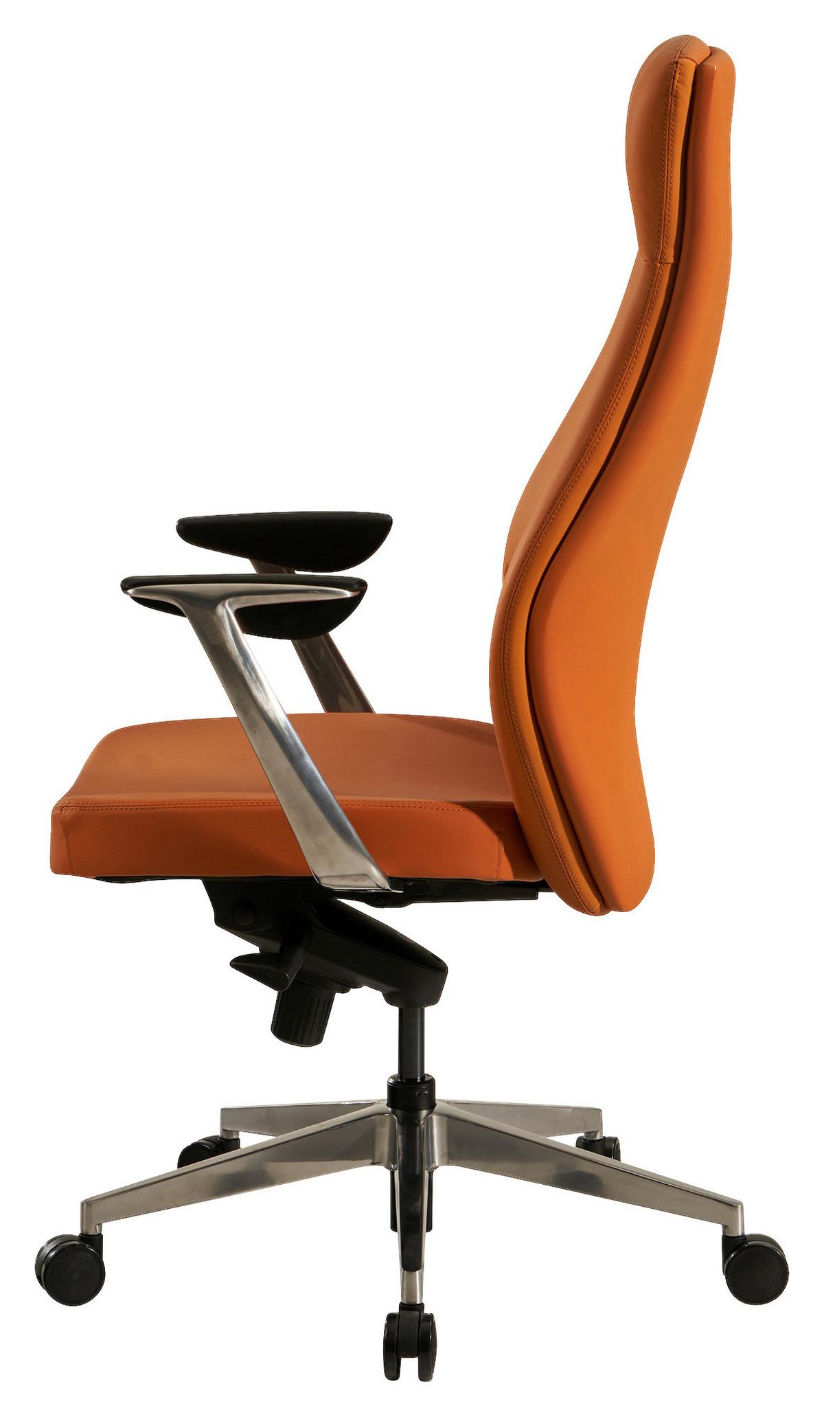 Chefsessel Braun B: 74 Cm - Silberfarben/Braun, Design, Kunststoff/Textil (74/125/74cm) - MID.YOU