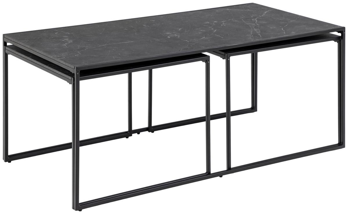 Couchtischset Infinity - Schwarz, KONVENTIONELL, Holzwerkstoff/Metall (56-120/56-60/44-48cm) - MID.YOU