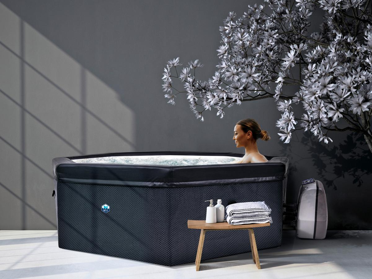 Whirlpools Metall/Kunststoff Netspa Ø 193 X H 73 cm - Schwarz, Basics, Kunststoff/Metall (193/73cm)