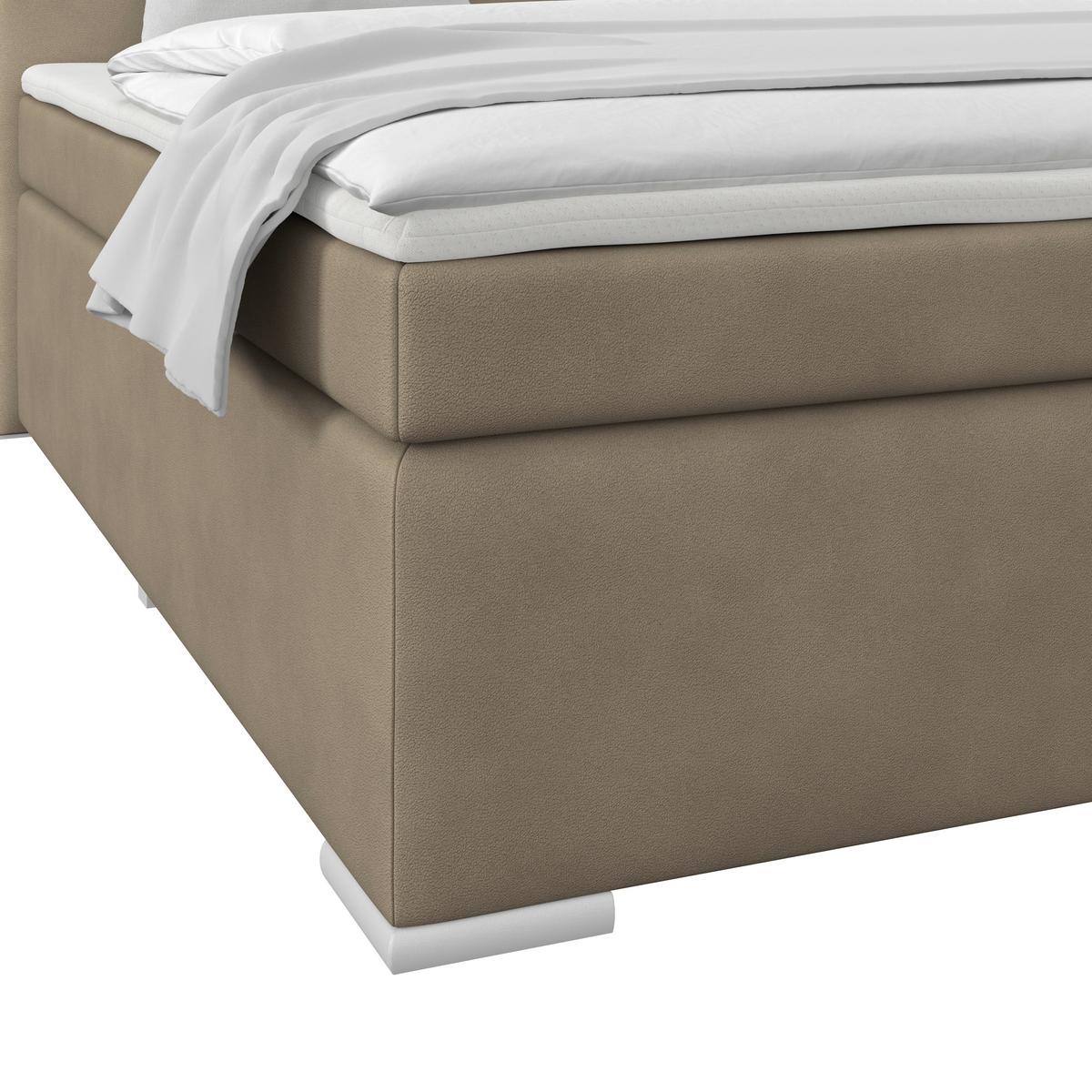 Boxspringbett Mira 1 - Taupe, Basics, Holz/Kunststoff (160/200cm)