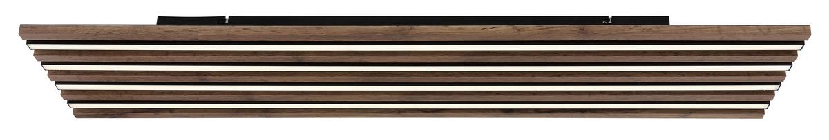 Led-deckenleuchte 67347d5cct Hayden - Dunkelbraun/Schwarz, Natur, Holzwerkstoff/Kunststoff (120/30/6cm) - Globo
