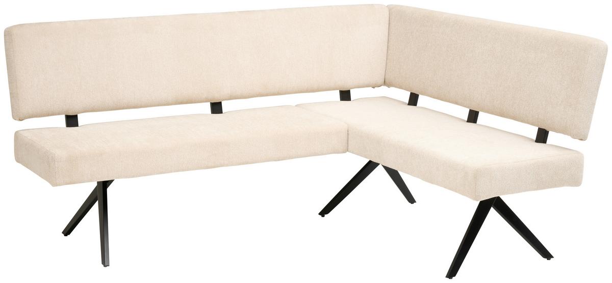 Eckbank Chios - Beige/Schwarz, KONVENTIONELL, Textil/Metall (190/150cm) - MID.YOU