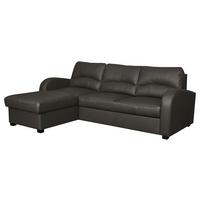 Ecksofa Tilo Dunkelbraun S: 168 Cm - Dunkelbraun/Schwarz, Design, Leder/Textil (168/227cm) - Livetastic
