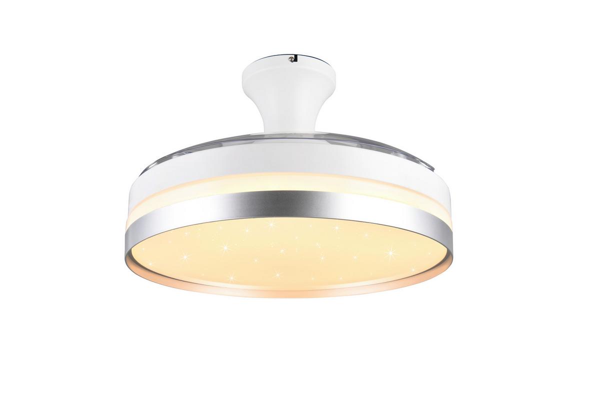 Deckenventilator Lindberg Weiß Titanfarben D: 48 cm - Transparent/Titanfarben, KONVENTIONELL, Kunststoff (48/31,0cm)