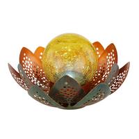 SOLARLEUCHTE 33655 - Goldfarben/Orange, Basics, Glas/Metall (22/22/13,5cm) - Globo