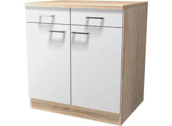 Kuchyňská Spodní Skříňka Samoa Us 80 - bílá/barvy dubu, Konvenční, kompozitní dřevo (80/85/57cm) Kuchyňská Spodní Skříňka Samoa Us 80 - bílá/barvy dubu, Konvenční, kompozitní dřevo (80/85/57cm)
