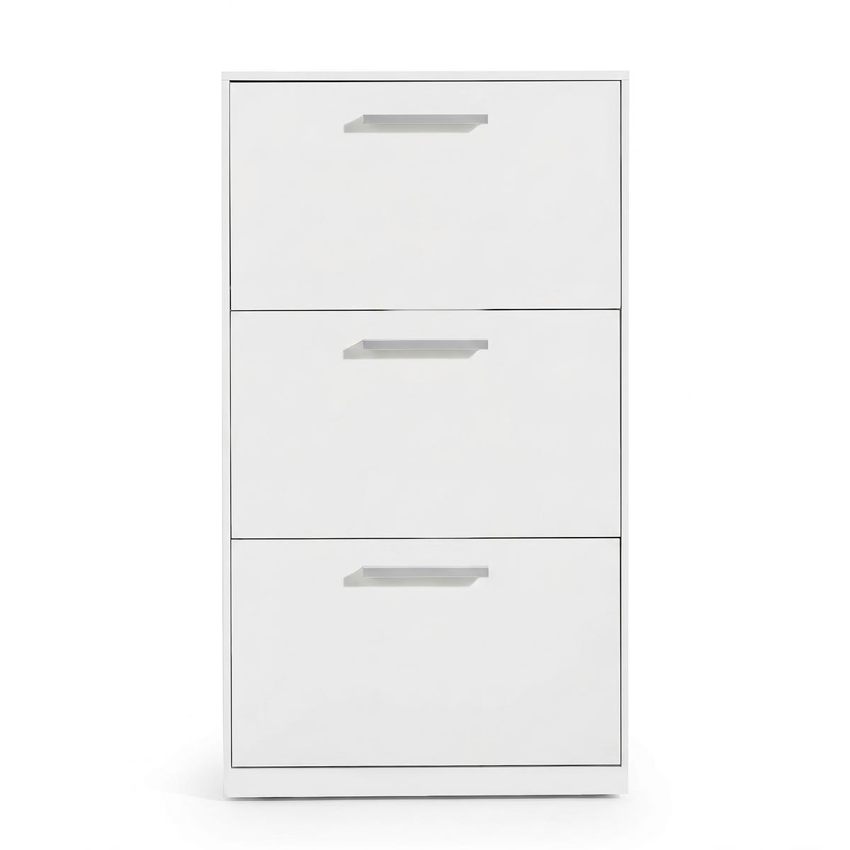 Cipősszekrény Leon 3 - fehér, Basics, faalapú anyag (64/119,7/19cm)