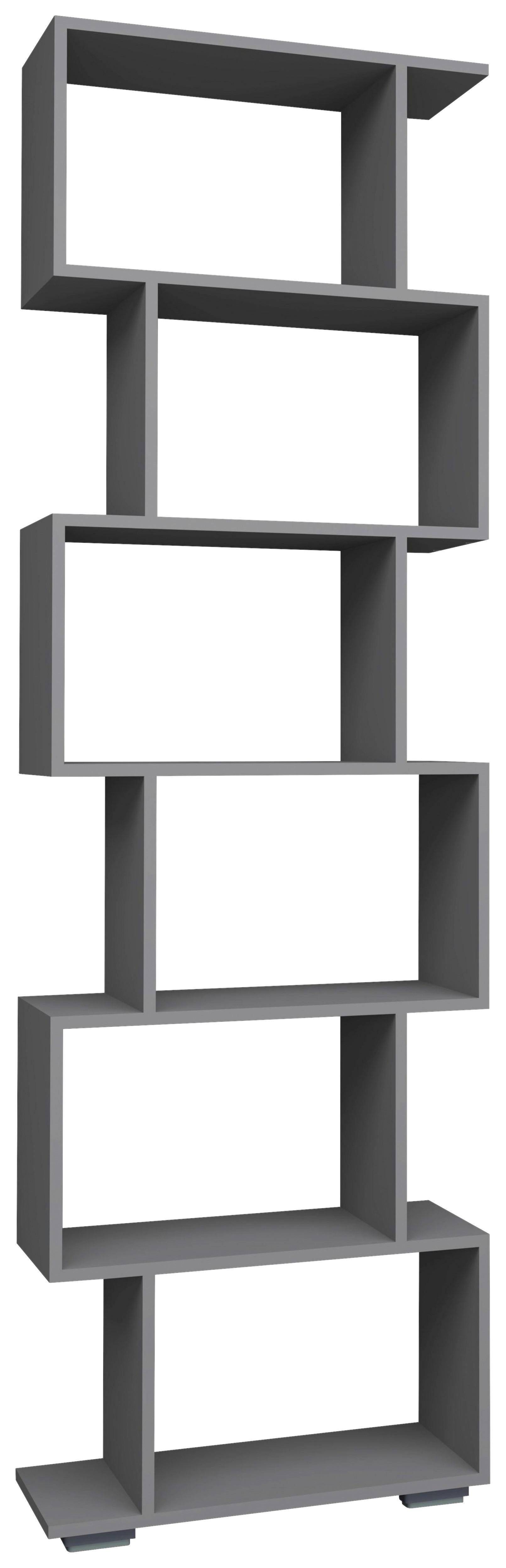Regal Palusa Anthrazit B: 60 cm - Anthrazit/Silberfarben, Design, Holzwerkstoff (60/196/24cm) - MID.YOU