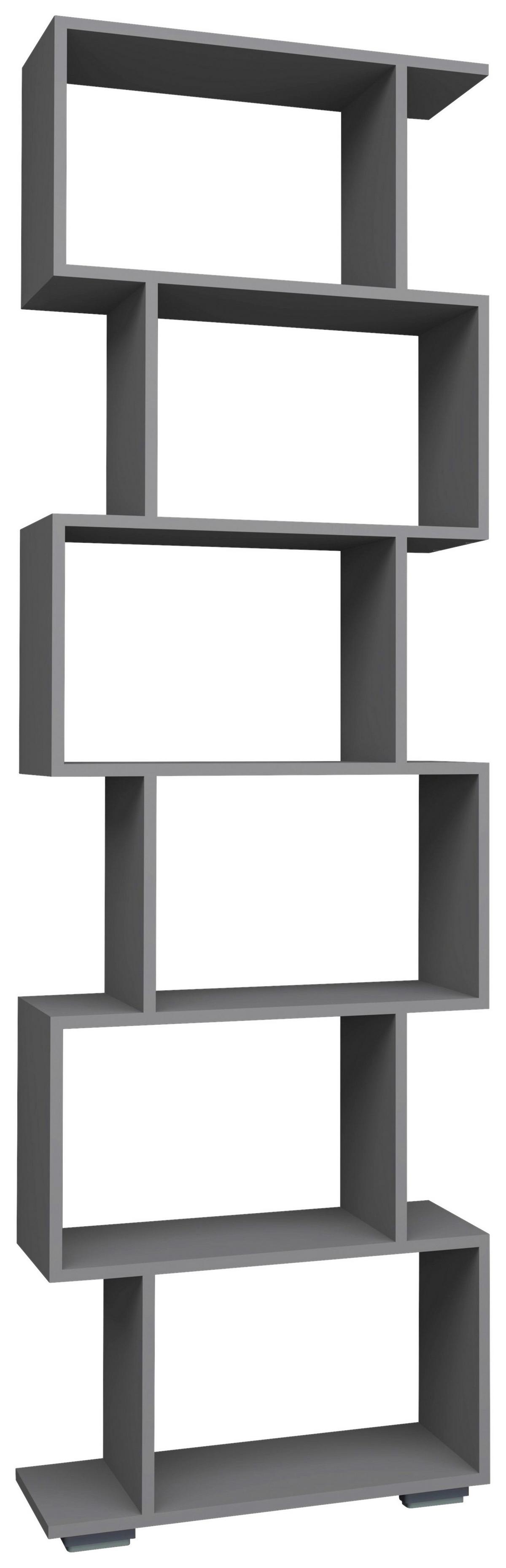 Regal Palusa Anthrazit B: 60 Cm - Anthrazit/Silberfarben, Design, Holzwerkstoff (60/196/24cm) - MID.YOU