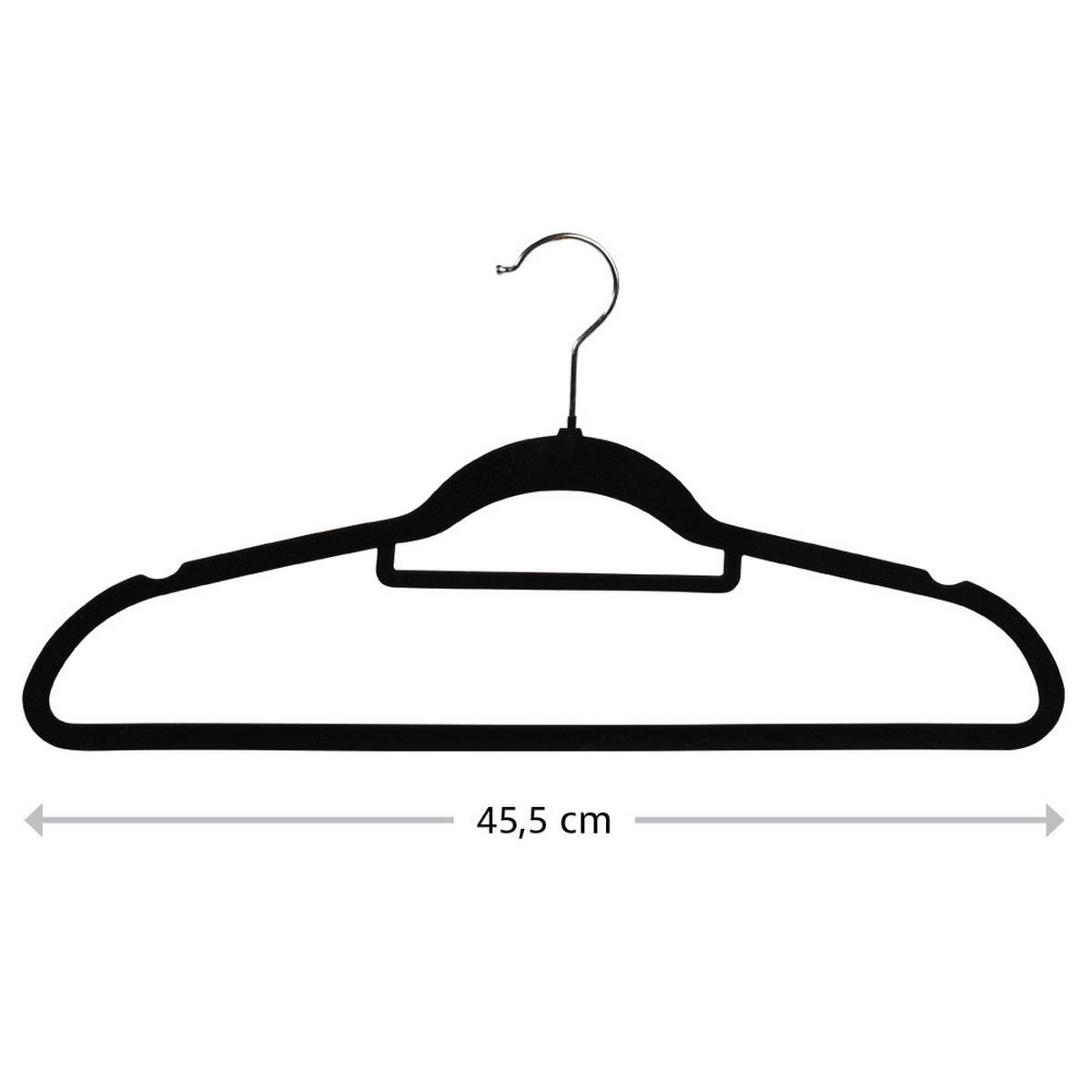 Kleiderbügel Set Schwarz B: 46 cm - Schwarz, Basics, Kunststoff (45.5/3.6/23cm) - Kesper