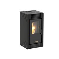 Pelletofen Poly Schwarz Metall 8 Kw Mit Wi-Fi - Schwarz, Basics, Metall (47/92/53cm)