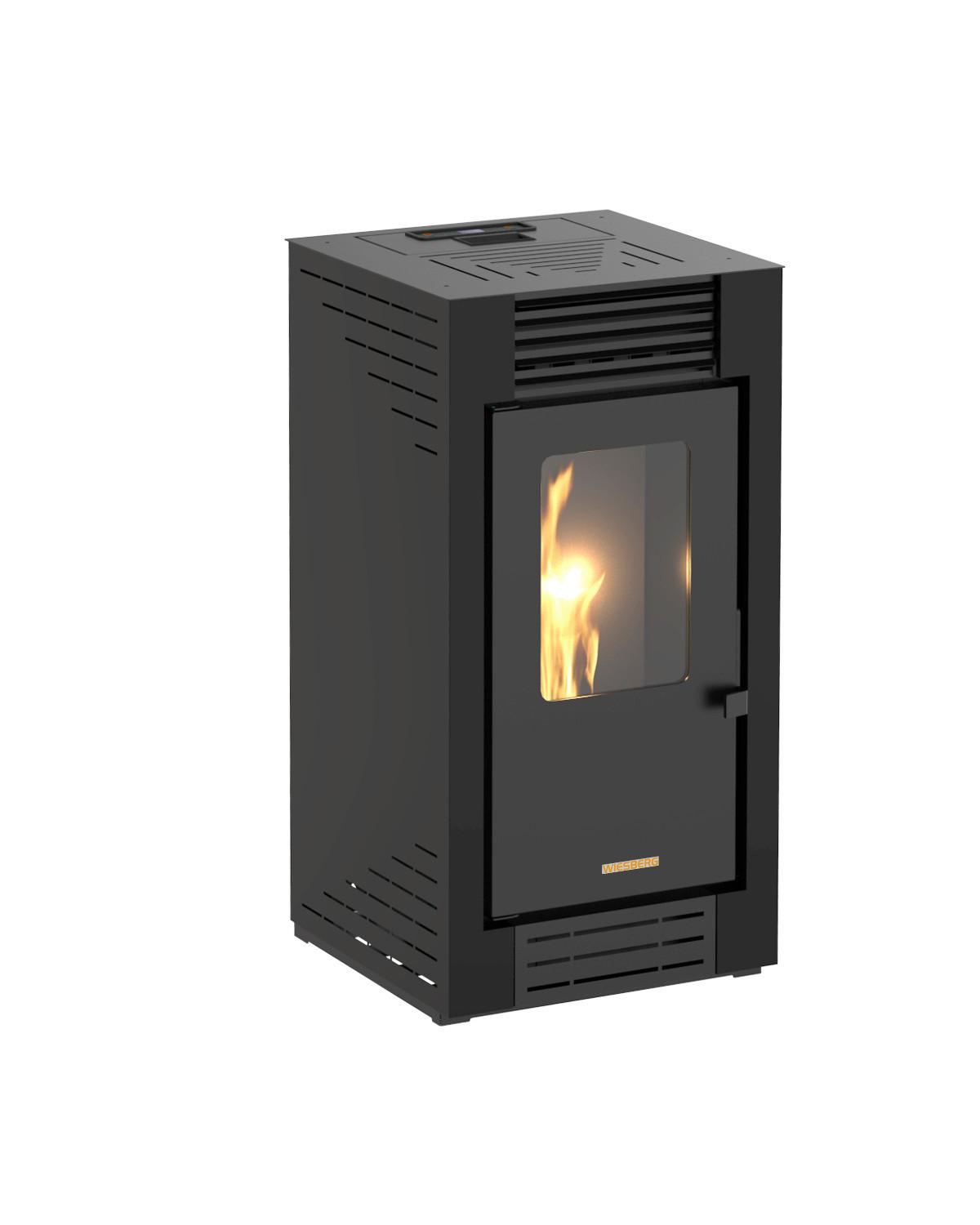 Pelletofen Poly Schwarz Metall 8 Kw Mit Wi-Fi