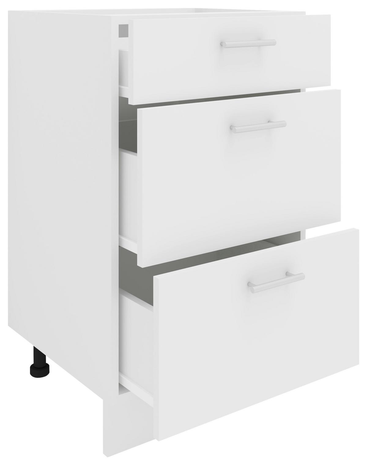 Küchenunterschrank Esilo B: 50 Cm Weiß - Weiß, KONVENTIONELL, Holzwerkstoff (50/82/46cm) - MID.YOU
