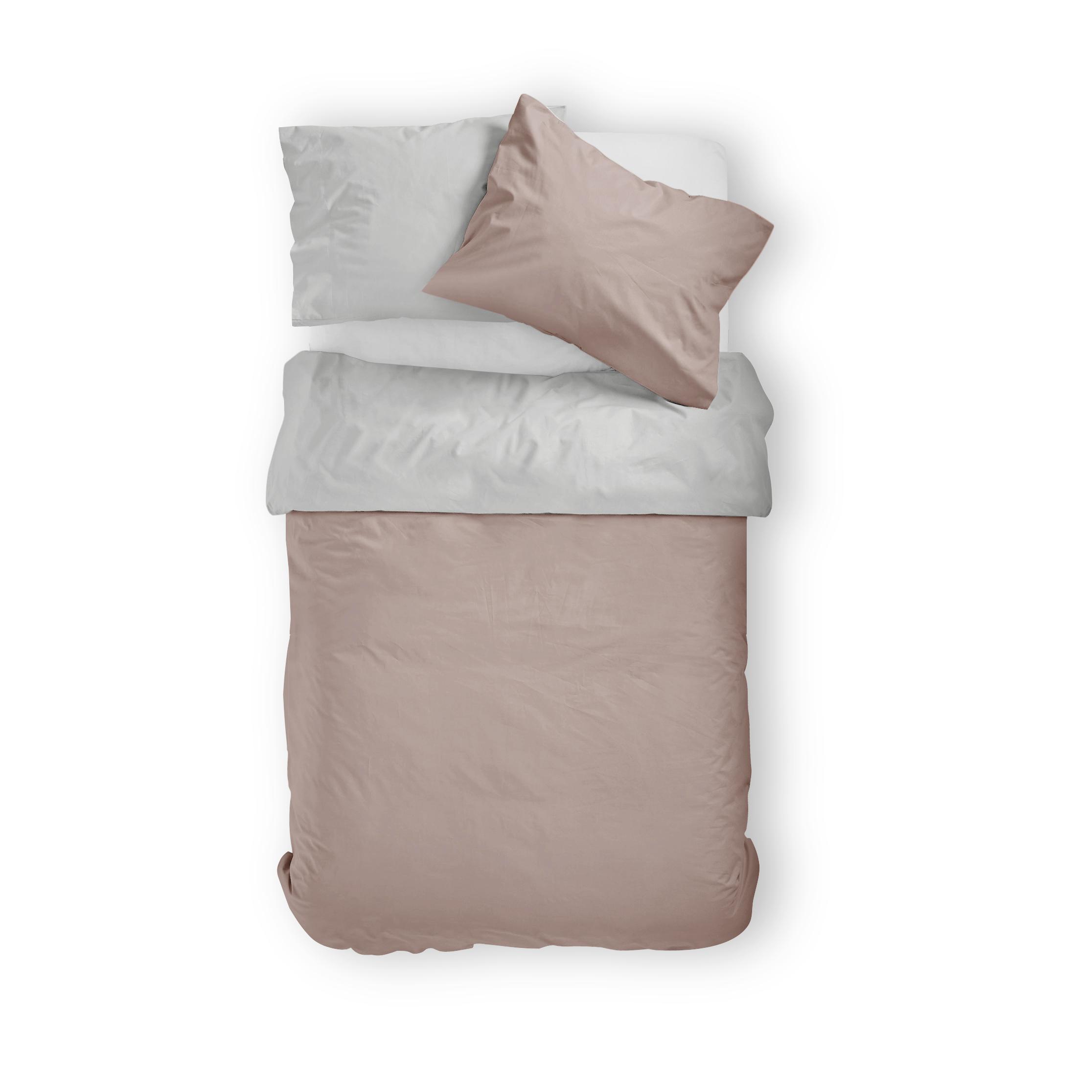 Povlečení Mandy, 140/200cm - šedá/růžová, Moderní, textil (140/200cm)