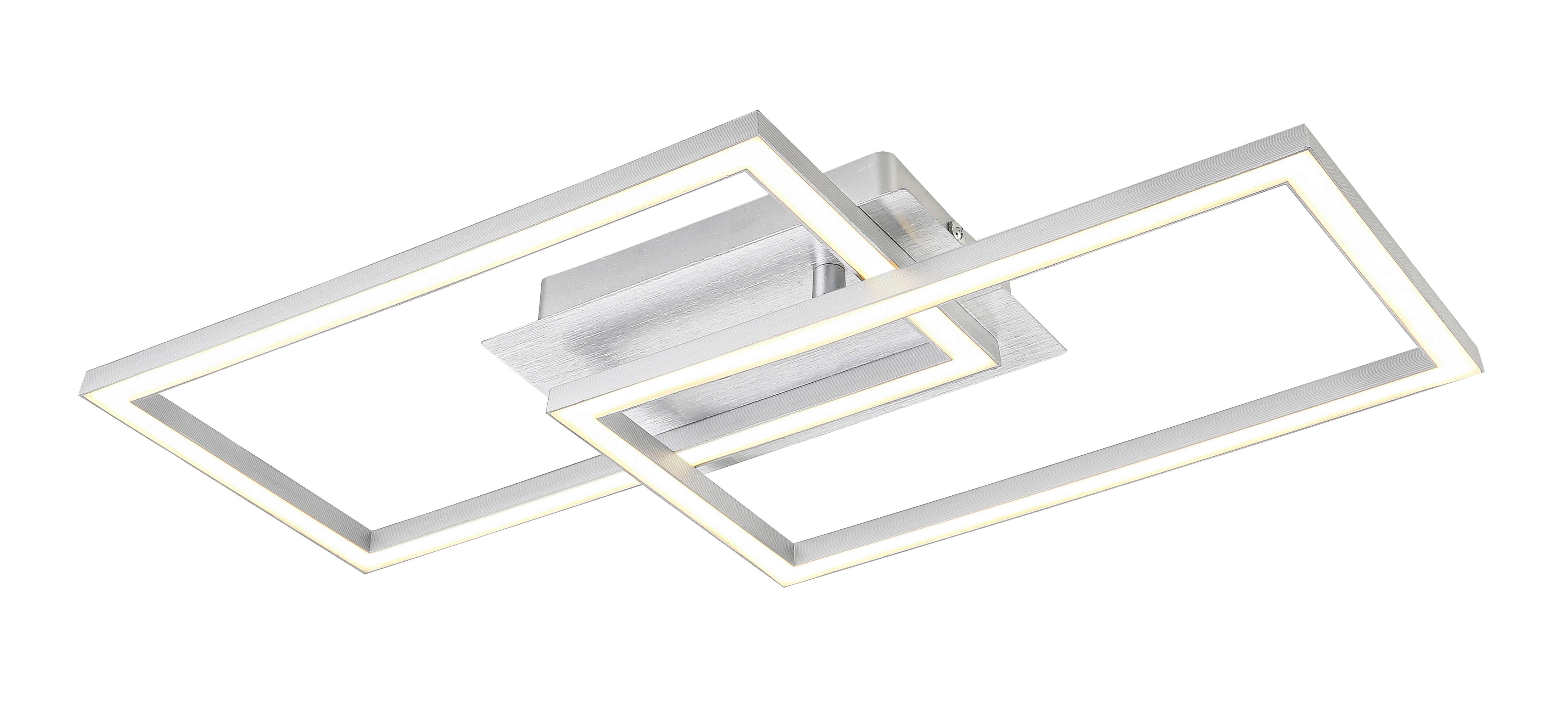 Led-deckenleuchte Tracy - Silberfarben/Alufarben, MODERN, Kunststoff/Metall (50/29,2/6cm) - Luca Bessoni