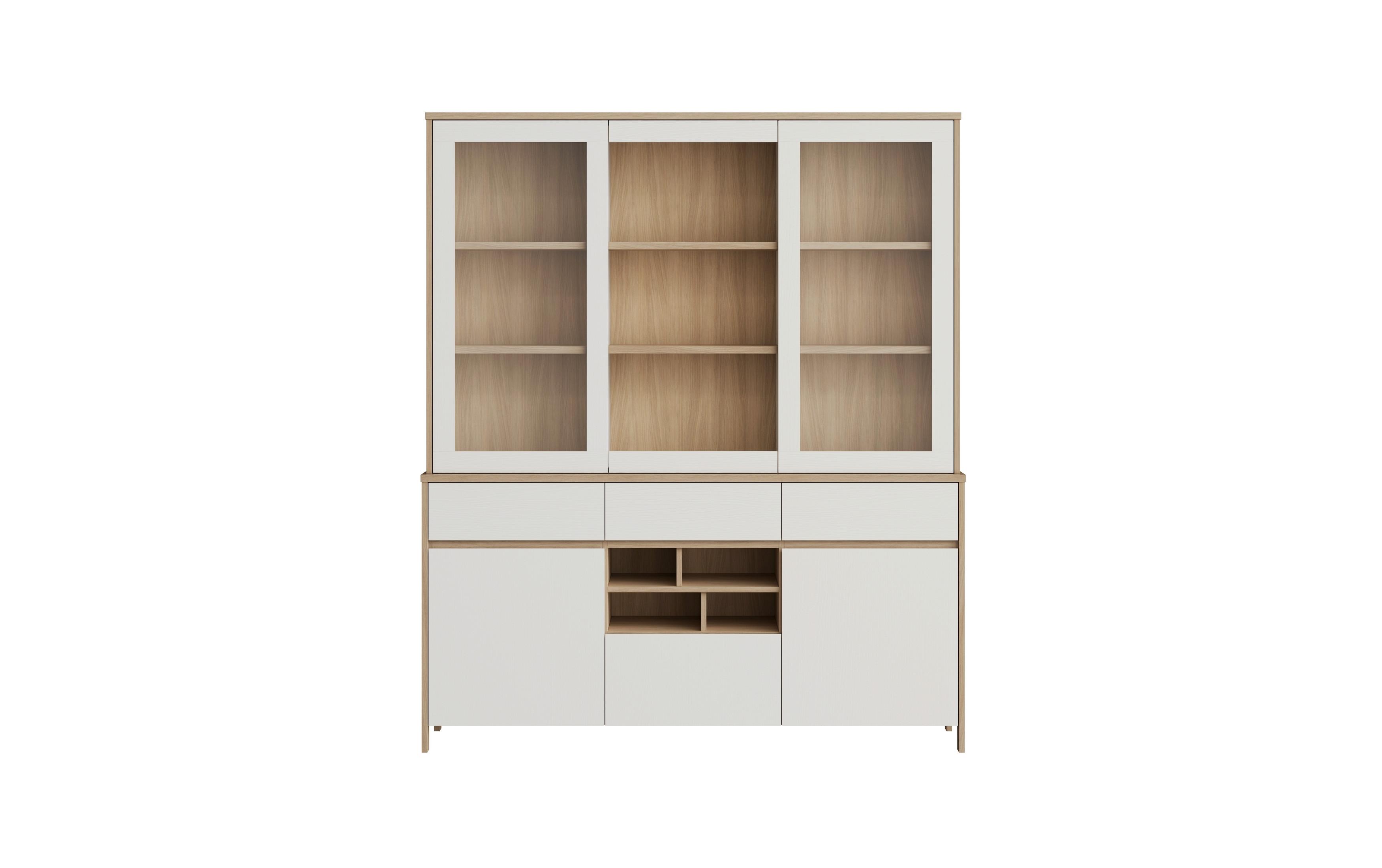 Buffet Stranda Weiß/Eiche B: 164cm - Eichefarben/Weiß, Design, Holzwerkstoff (164/195/39cm) - MID.YOU