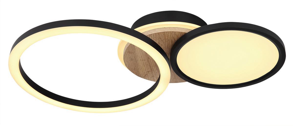 Led Mennyezeti Lámpa 67273-28 Sid - sötétbarna/fekete, Design, műanyag/faalapú anyag (51,5/30/10,5cm) - Globo