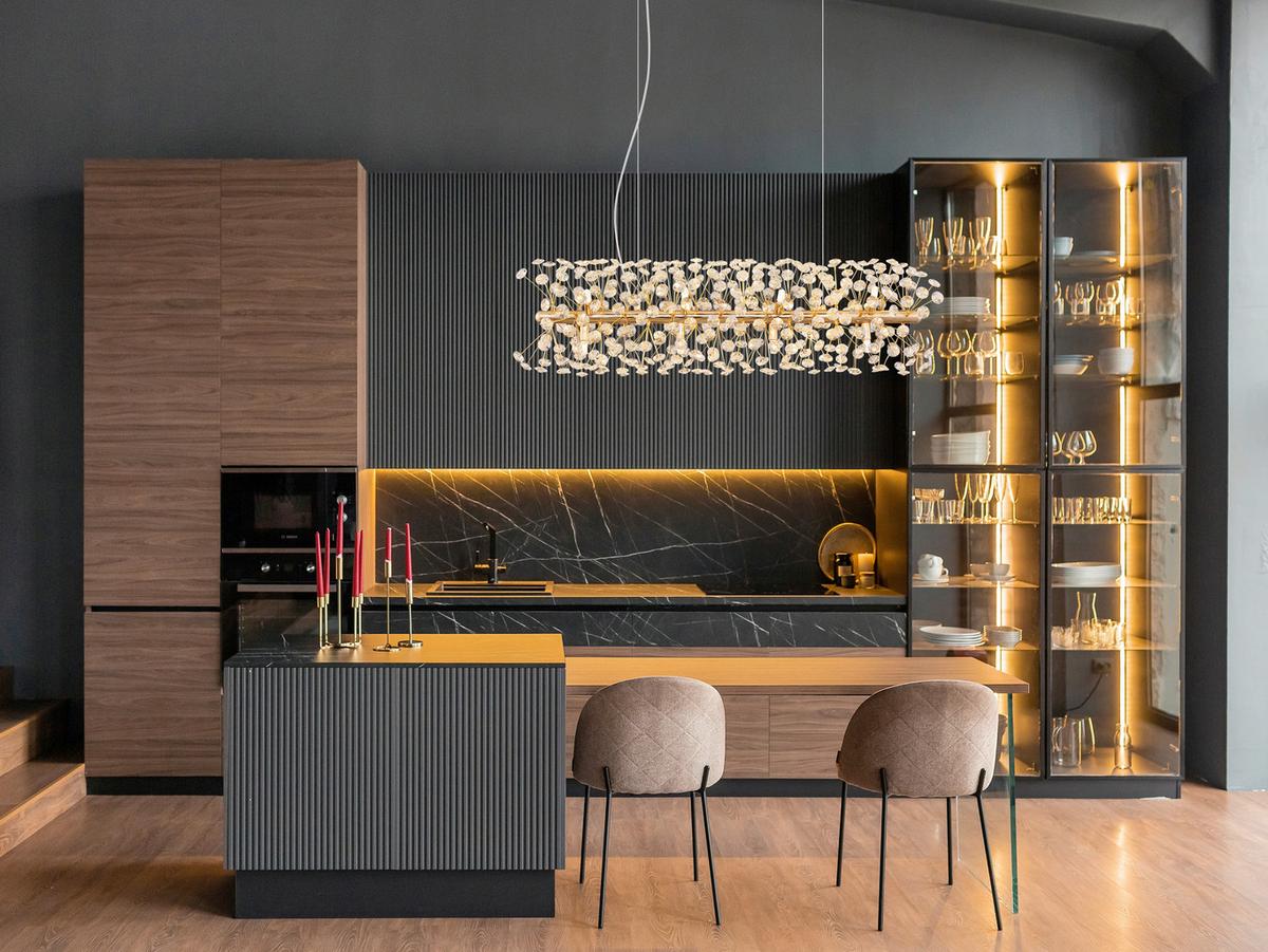 Kristály Függőlámpa 64135h4   Katrina - aranyszínű/áttetsző, Lifestyle, műanyag/üveg (90/30/150cm) - Globo