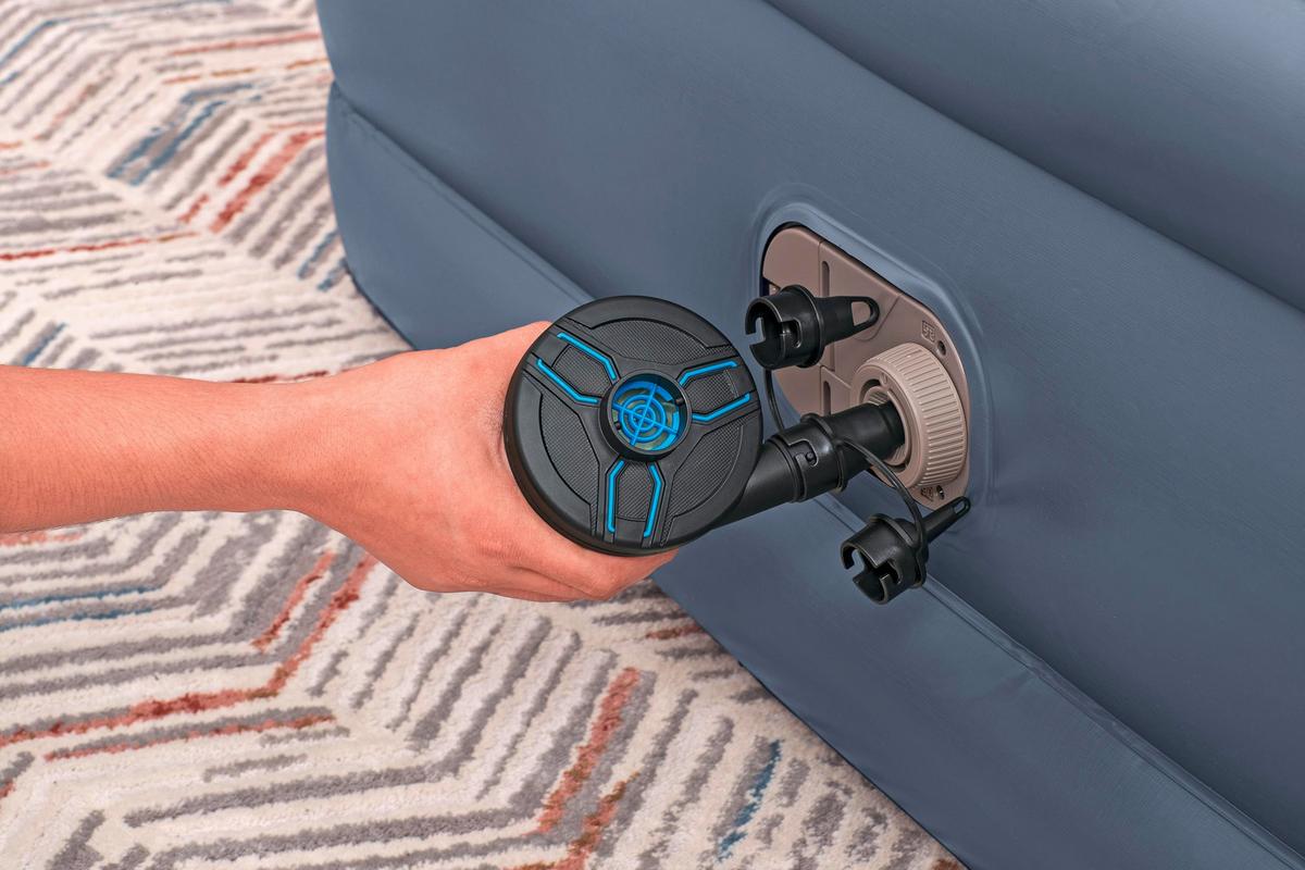 Luftbett Katharina 203x152x51 cm Bis 300kg, inkl. Pumpe - Dunkelblau/Grau, KONVENTIONELL, Kunststoff/Metall (203/152/51cm) - Bestway